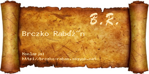 Brczko Rabán névjegykártya